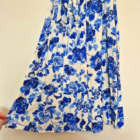 Mango Blue & White Floral Sleeveless Maxi Dress – Size Small (US 4) - Picture 7 of 7